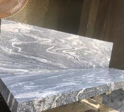 廠家定制浪淘沙幻彩灰麻花崗巖 雪浪石山水巖水洗面 大漠流金石材